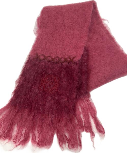 LOEWE（ロエベ）LOEWE (ロエベ) アナグラムモヘアマフラー ピンク サイズ:下記参照の古着・服飾アイテム