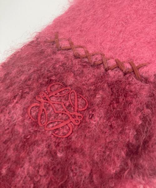LOEWE（ロエベ）LOEWE (ロエベ) アナグラムモヘアマフラー ピンク サイズ:下記参照の古着・服飾アイテム
