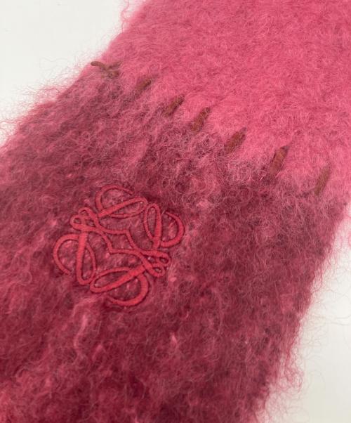 LOEWE（ロエベ）LOEWE (ロエベ) アナグラムモヘアマフラー ピンク サイズ:下記参照の古着・服飾アイテム