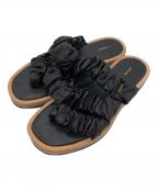 LAURENCEロランス）の古着「SHIRRING THONG SANDAL」｜ブラック