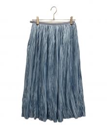 DRAWER（ドゥロワー）の古着「ランダムプリーツスカート」｜スカイブルー