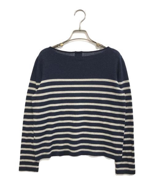 Jean Paul GAULTIER（ジャンポールゴルチェ）Jean Paul GAULTIER (ジャンポールゴルチェ) ラメボーダーニット ネイビー サイズ:40の古着・服飾アイテム