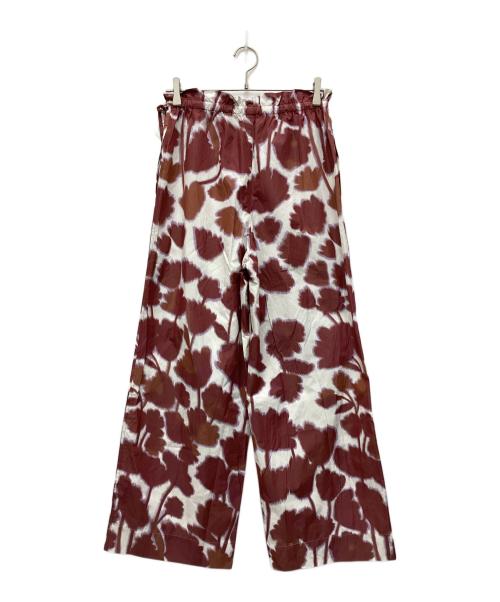 MACPHEE（マカフィー）MACPHEE (マカフィー) フラワーシャドープリント イージーストレートパンツ レッド サイズ:W36の古着・服飾アイテム