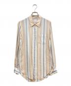 Acne studiosアクネ ストゥディオズ）の古着「マルチストライプシャツ」｜オレンジ