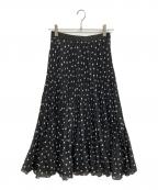 ANAYIアナイ）の古着「ドットオーガンジープリーツスカート」｜ブラック