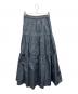 DOUBLE STANDARD CLOTHING (ダブルスタンダードクロージング) デニムレオパードプリントティアードスカート インディゴ サイズ:36 未使用品：13000円