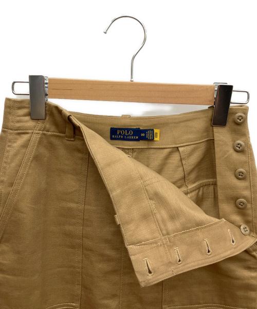 POLO RALPH LAUREN（ポロ・ラルフローレン）POLO RALPH LAUREN (ポロ・ラルフローレン) サイドボタンスカート ブラウン サイズ:SIZE 00の古着・服飾アイテム