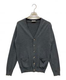 MARGARET HOWELL×JOHN SMEDLEY（マーガレットハウエル×ジョンスメドレー）の古着「ウールニットカーディガン」｜ネイビー