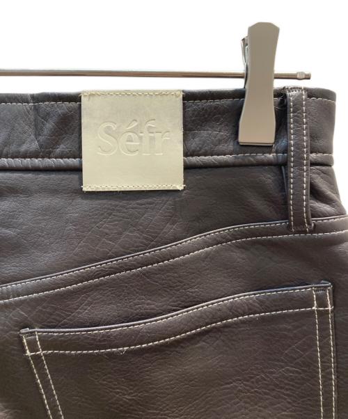Sefr（セファ）Sefr (セファ) LONDRE シンセティックレザー 5ポケットパンツ ブラウン サイズ:W29の古着・服飾アイテム