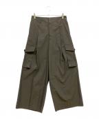 Rich Iリッチアイ）の古着「TUCK WIDE CARGO TROUSER」｜オリーブ