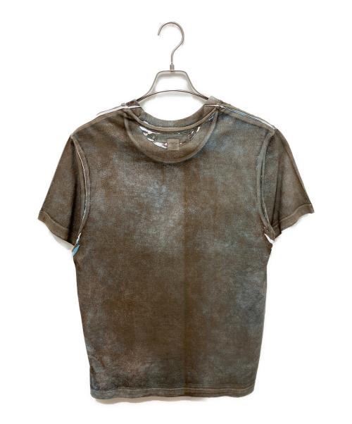 Charlie Constantinou（チャーリーコンスタンティノー）Charlie Constantinou (チャーリーコンスタンティノー) Printed T-shirt ブラウン×ブルー サイズ:Sの古着・服飾アイテム