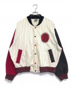 CROSS COLOURSクロスカラーズ）の古着「スタジャン」｜アイボリー×ブラック