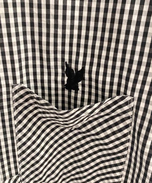 masu（エムエーエスユー）MASU (エムエーエスユー) 25SS HOODED B.D SHIRT ブラック×ホワイト サイズ:46の古着・服飾アイテム