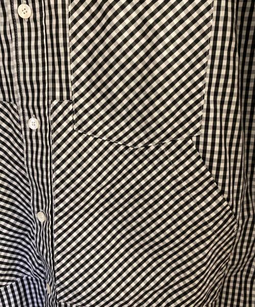 masu（エムエーエスユー）MASU (エムエーエスユー) 25SS HOODED B.D SHIRT ブラック×ホワイト サイズ:46の古着・服飾アイテム