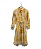 Rumcheラムシェ）の古着「Earth Print Shirts Dress」｜イエロー