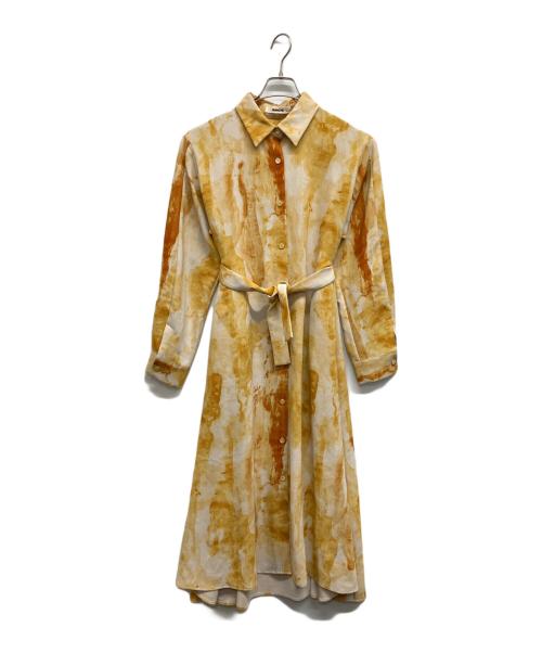 Rumche（ラムシェ）RUMCHE (ラムシェ) Earth Print Shirts Dress イエロー サイズ:Freeの古着・服飾アイテム
