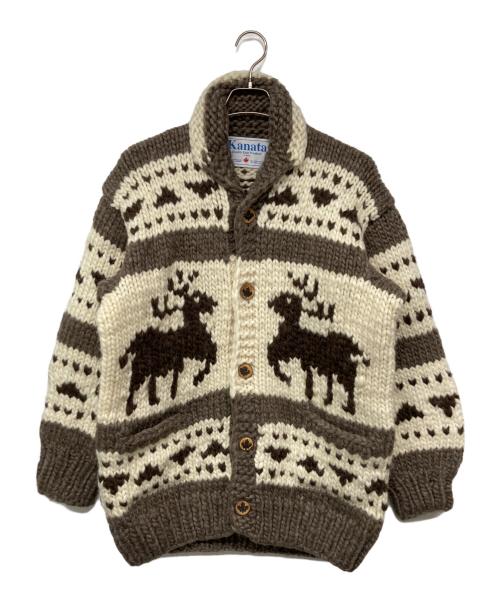 KANATA（カナタ）KANATA (カナタ) カウチンニットカーディガン ブラウン サイズ:記載なしの古着・服飾アイテム