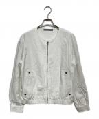 theory luxeセオリーリュクス）の古着「リネン混ノーカラージャケット」｜ホワイト