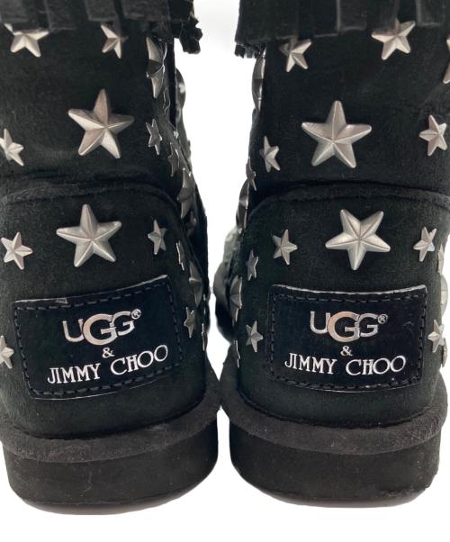 UGG（アグ）UGG (アグ) JIMMY CHOO (ジミーチュウ) スタッズフリンジムートンブーツ ブラック サイズ:22の古着・服飾アイテム