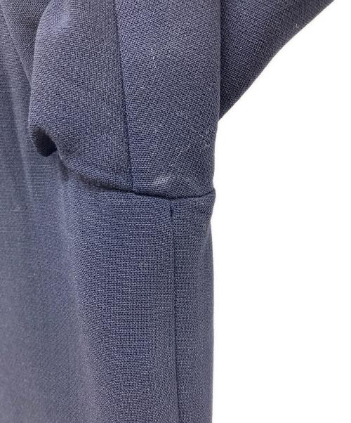 MaxMara（マックスマーラ）MaxMara (マックスマーラ) ベルト付きウールフリルワンピース ネイビー サイズ:42の古着・服飾アイテム