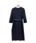 MaxMara (マックスマーラ) ベルト付きウールフリルワンピース ネイビー サイズ:42：9000円