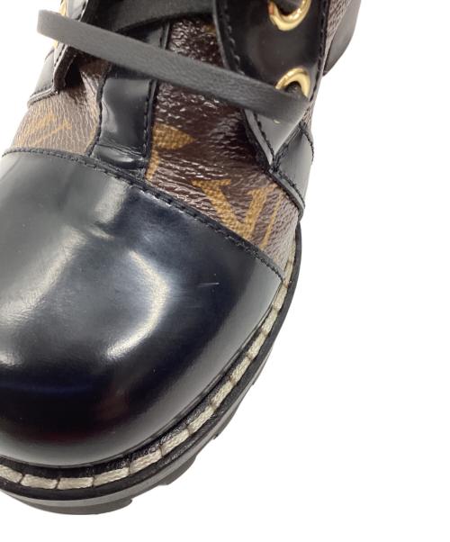 LOUIS VUITTON（ルイ ヴィトン）LOUIS VUITTON (ルイ ヴィトン) モノグラムスタートレイルラインアンクルブーツ ブラウン×ブラック サイズ:36の古着・服飾アイテム