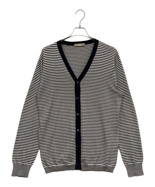 Cruciani（クルチアーニ）Cruciani (クルチアーニ) カシミヤシルク混ボーダーカーディガン ブラック サイズ:52の古着・服飾アイテム