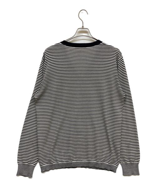 Cruciani（クルチアーニ）Cruciani (クルチアーニ) カシミヤシルク混ボーダーカーディガン ブラック サイズ:52の古着・服飾アイテム