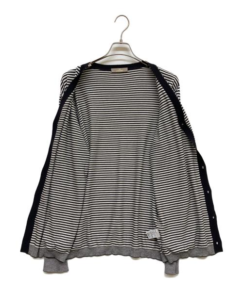 Cruciani（クルチアーニ）Cruciani (クルチアーニ) カシミヤシルク混ボーダーカーディガン ブラック サイズ:52の古着・服飾アイテム