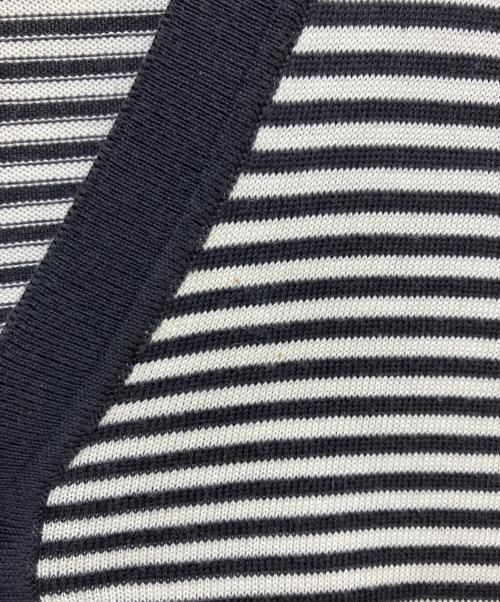 Cruciani（クルチアーニ）Cruciani (クルチアーニ) カシミヤシルク混ボーダーカーディガン ブラック サイズ:52の古着・服飾アイテム