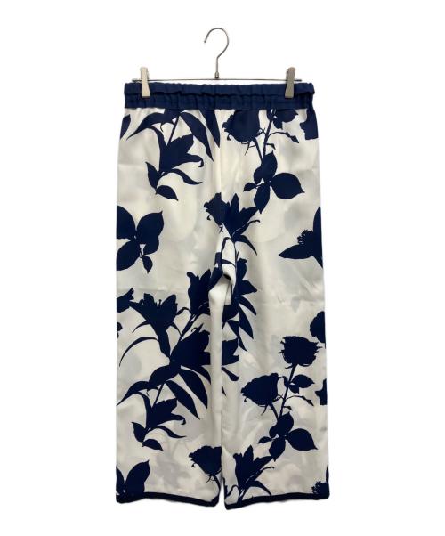 LANVIN COLLECTION（ランバンコレクション）LANVIN COLLECTION (ランバンコレクション) シャドーフラワープリントワイドパンツ ブルー×ホワイト サイズ:40の古着・服飾アイテム