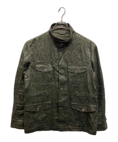 MACKINTOSH LONDON（マッキントッシュ ロンドン）MACKINTOSH LONDON (マッキントッシュ ロンドン) ペイズリーリネンジャケット オリーブ サイズ:42の古着・服飾アイテム