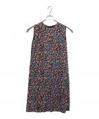 PAUL SMITHポールスミス）の古着「フラワープリントノースリーブワンピース」｜ブラック