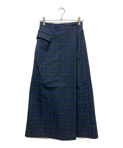 tricot COMME des GARCONS（トリココムデギャルソン）tricot COMME des GARCONS (トリココムデギャルソン) チェックロングスカート ネイビー×グリーン サイズ:SIZE Mの古着・服飾アイテム