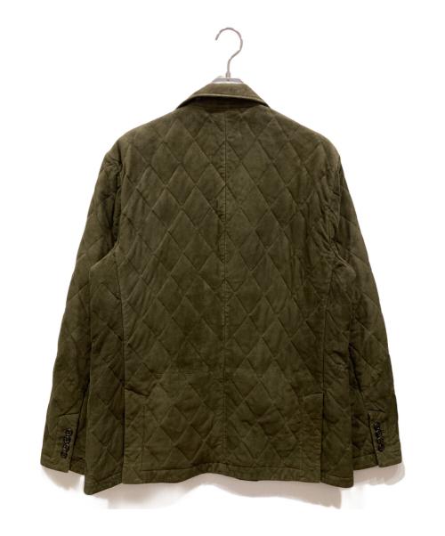 POLO RALPH LAUREN（ポロ・ラルフローレン）POLO RALPH LAUREN (ポロ・ラルフローレン) ゴートスウェードキルティングジャケット カーキ サイズ:SIZE Lの古着・服飾アイテム