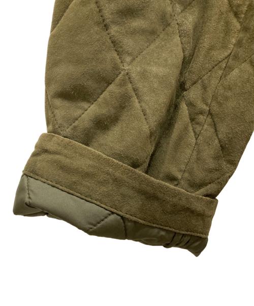 POLO RALPH LAUREN（ポロ・ラルフローレン）POLO RALPH LAUREN (ポロ・ラルフローレン) ゴートスウェードキルティングジャケット カーキ サイズ:SIZE Lの古着・服飾アイテム