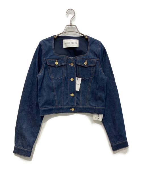 NINA RICCI（ニナリッチ）NINA RICCI (ニナリッチ) スウィートハートネック デニムジャケット インディゴ サイズ:38 未使用品の古着・服飾アイテム