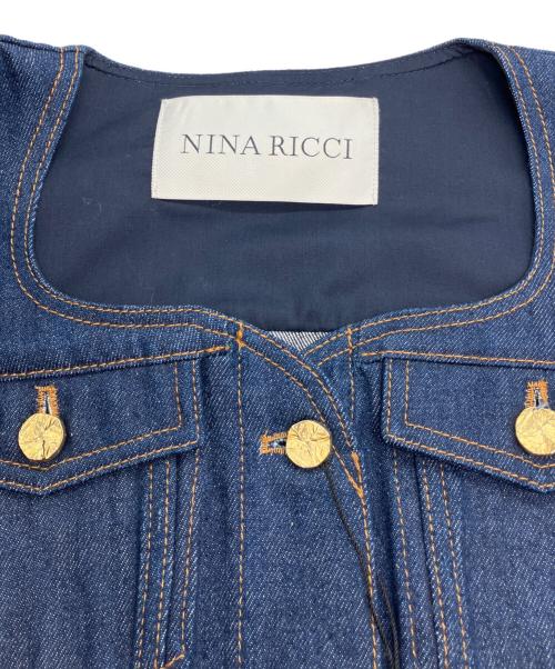 NINA RICCI（ニナリッチ）NINA RICCI (ニナリッチ) スウィートハートネック デニムジャケット インディゴ サイズ:38 未使用品の古着・服飾アイテム