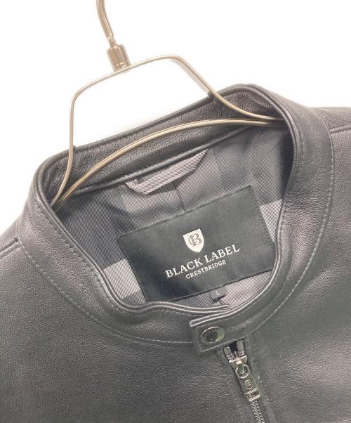 BLACK LABEL CRESTBRIDGE（ブラックレーベル クレストブリッジ）BLACK LABEL CRESTBRIDGE (ブラックレーベル クレストブリッジ) レザーライダースジャケット ブラック サイズ:SIZE Lの古着・服飾アイテム
