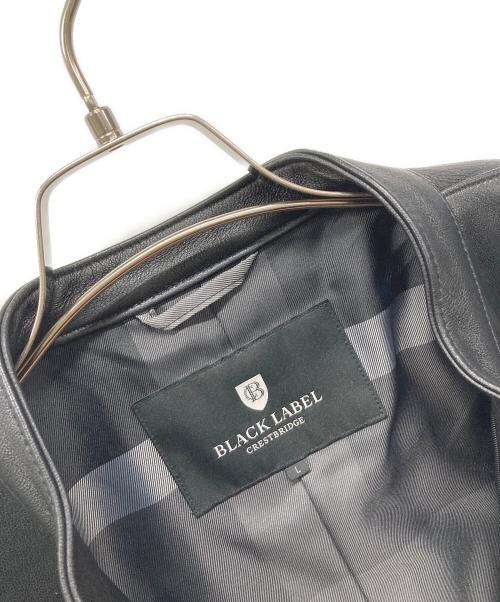 BLACK LABEL CRESTBRIDGE（ブラックレーベル クレストブリッジ）BLACK LABEL CRESTBRIDGE (ブラックレーベル クレストブリッジ) レザーライダースジャケット ブラック サイズ:SIZE Lの古着・服飾アイテム