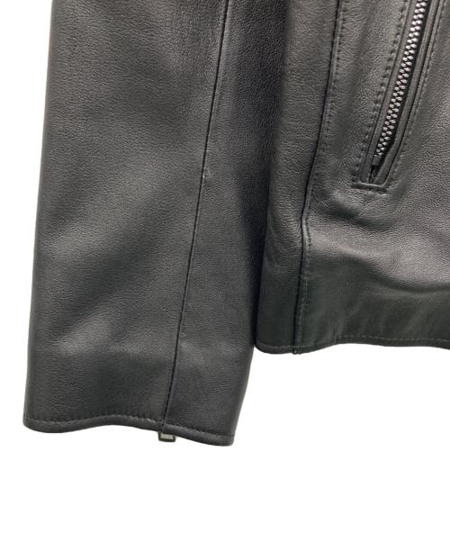 BLACK LABEL CRESTBRIDGE（ブラックレーベル クレストブリッジ）BLACK LABEL CRESTBRIDGE (ブラックレーベル クレストブリッジ) レザーライダースジャケット ブラック サイズ:SIZE Lの古着・服飾アイテム