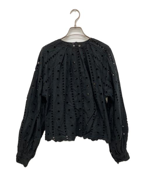 journal standard L'essage（ジャーナルスタンダード レサージュ）journal standard L'essage (ジャーナルスタンダード レサージュ) カットワークレースブラウス ブラック サイズ:Freeの古着・服飾アイテム