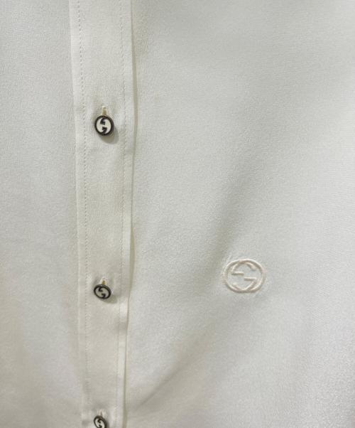 GUCCI（グッチ）GUCCI (グッチ) シルククレープデシン シャツ　761896 ベージュ サイズ:40の古着・服飾アイテム
