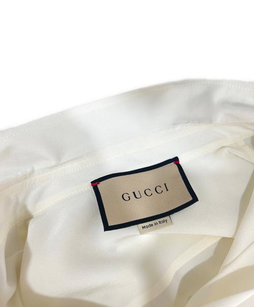 GUCCI（グッチ）GUCCI (グッチ) シルククレープデシン シャツ　761896 ベージュ サイズ:40の古着・服飾アイテム
