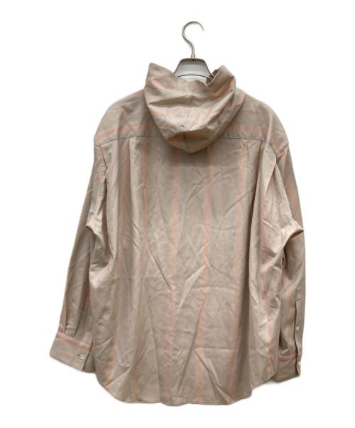 OVERCOAT（オーバーコート）OVERCOAT (オーバーコート) Dropped Shoulder Hoody Top ベージュ×ピンク サイズ:SIZE 1の古着・服飾アイテム