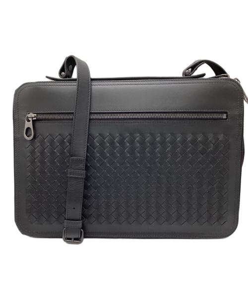 BOTTEGA VENETA（ボッテガベネタ）BOTTEGA VENETA (ボッテガベネタ) イントレチャート  ブリーフケース ブラックの古着・服飾アイテム