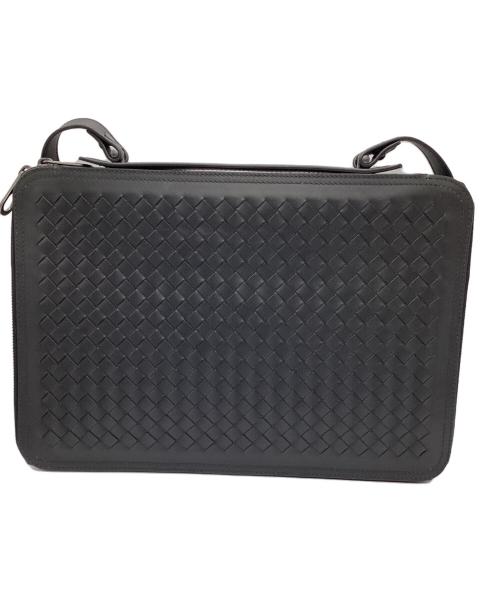 BOTTEGA VENETA（ボッテガベネタ）BOTTEGA VENETA (ボッテガベネタ) イントレチャート  ブリーフケース ブラックの古着・服飾アイテム