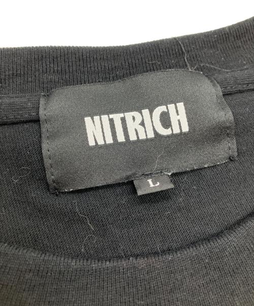 NITRICH（ナイトリッチ）NITRICH (ナイトリッチ) プリントTシャツ ブラック サイズ:Lの古着・服飾アイテム