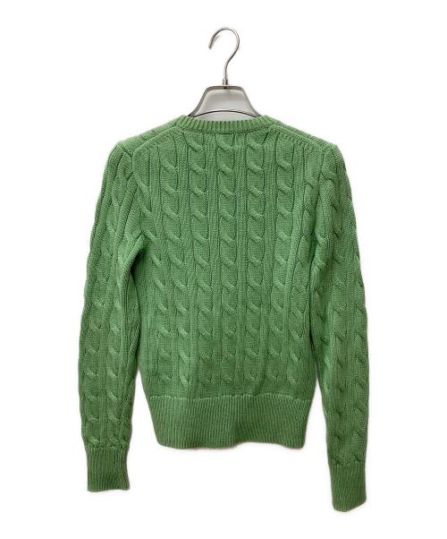 POLO RALPH LAUREN（ポロ・ラルフローレン）POLO RALPH LAUREN (ポロ・ラルフローレン) ケーブルニットカーディガン グリーン サイズ:XSの古着・服飾アイテム