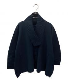 me ISSEY MIYAKE（ミーイッセイ ミヤケ）の古着「ハイネックプリーツカーディガン」｜ダークネイビー
